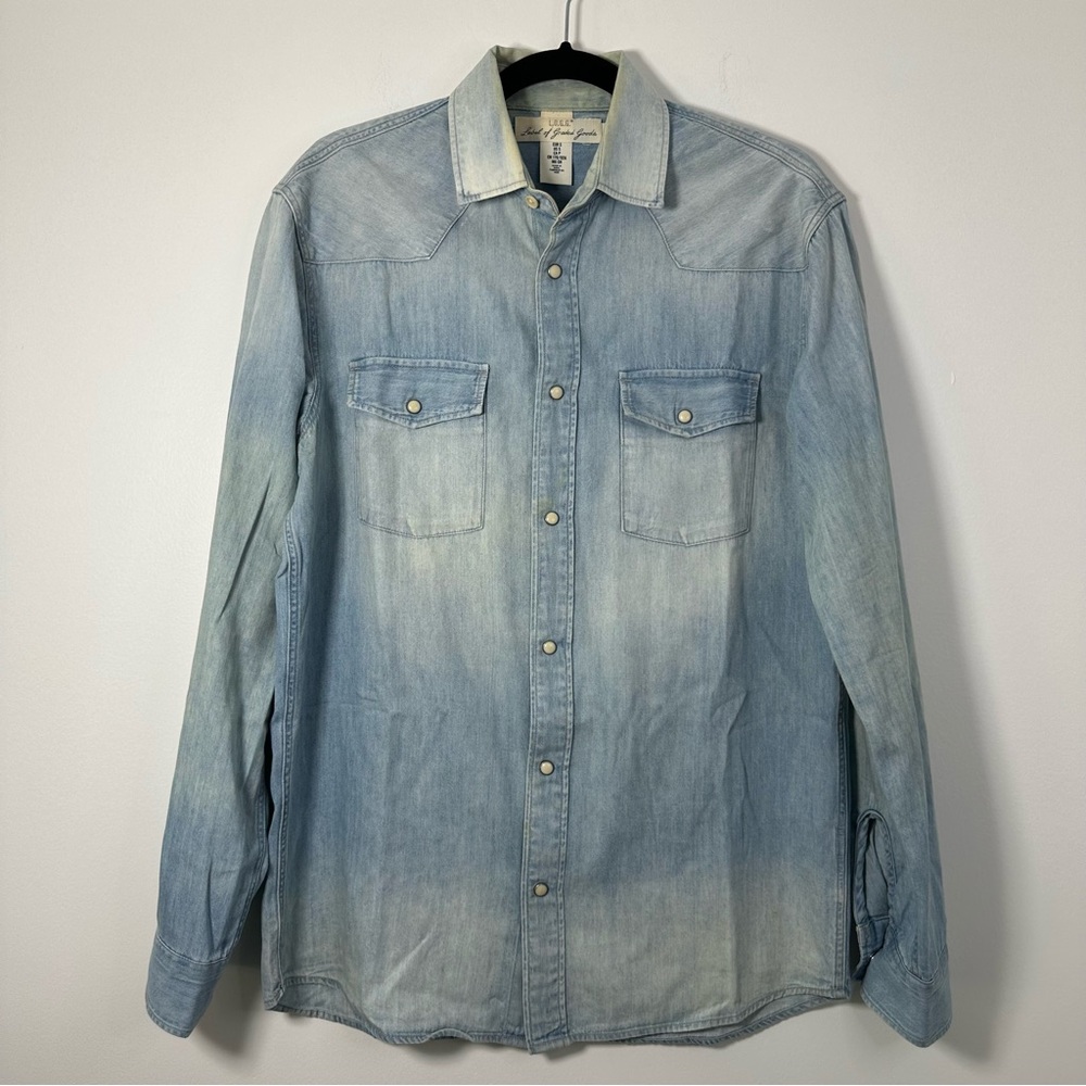 H&M L.O.G.G Men’s Chambray Long Sleeve Shirt Size S